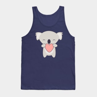 Kawaii Cute Koala Bear with heart Tank Top